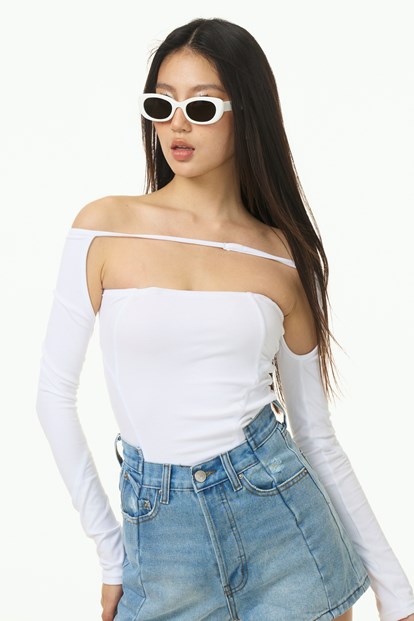 Off The Shoulder Ribbed Top