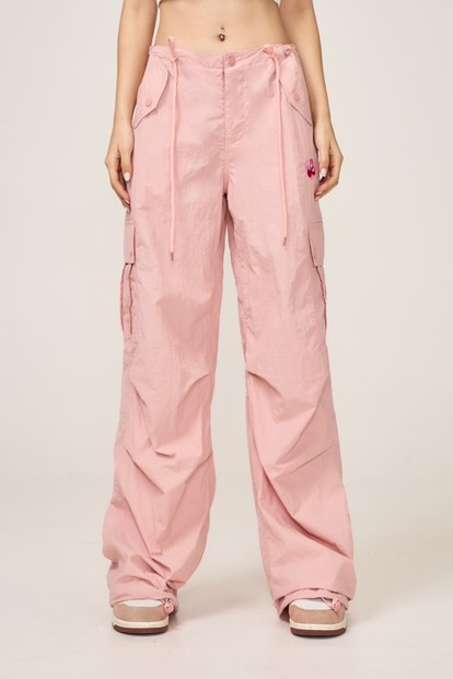 Pinky Drawstring Cargo Trousers